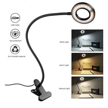 Desk Table Clip Lamp 7W USB Cable